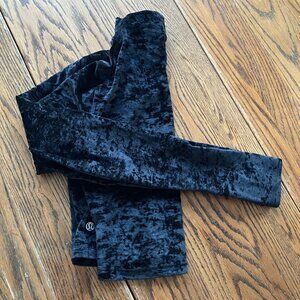 Lululemon All Aligned Mock Neck Velvet Crop Top Black Size 4